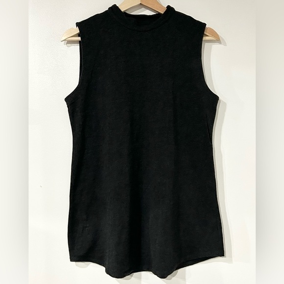 Eileen Fisher Mock Neck Soft Stretch Tencel Jersey Sleeveless Top Dark Gray S‎ - Picture 1 of 4